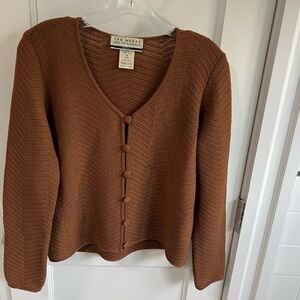 Saks Fifth Avenue Brown Cardigan Sweater